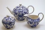 Bluebird Teapot with Cream and Sugar